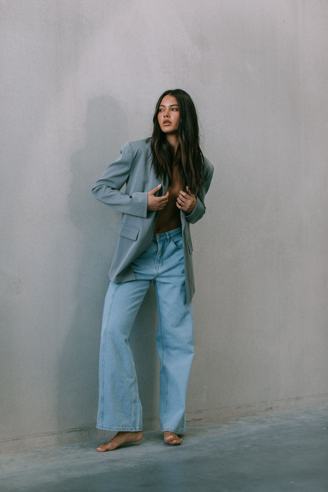 Janey Wide Leg Jeans - Light Wash Blue
