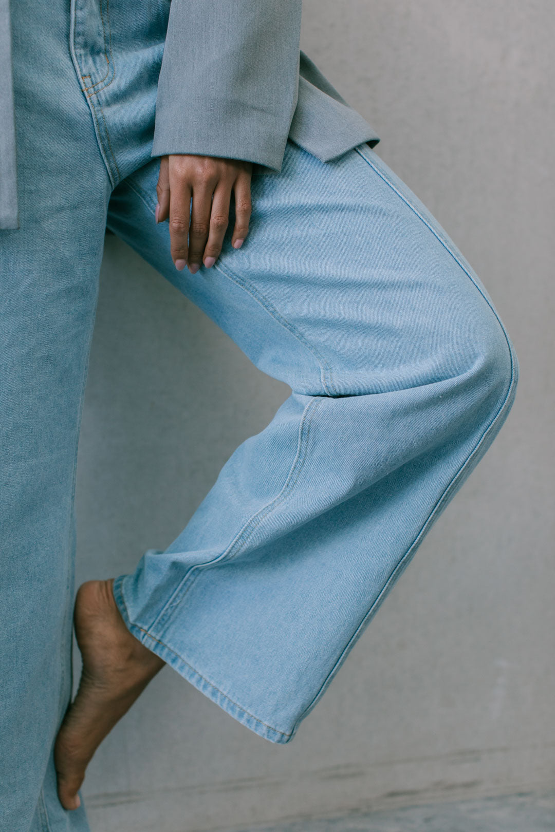 Janey Wide Leg Jeans - Light Wash Blue