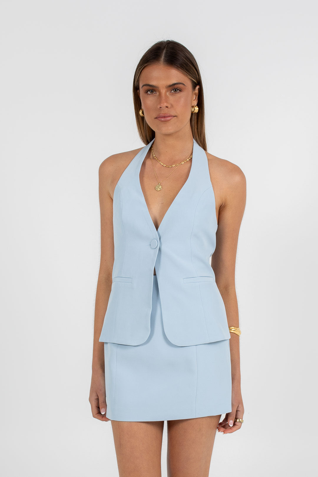 Nellie Mini Skirt Powder Blue