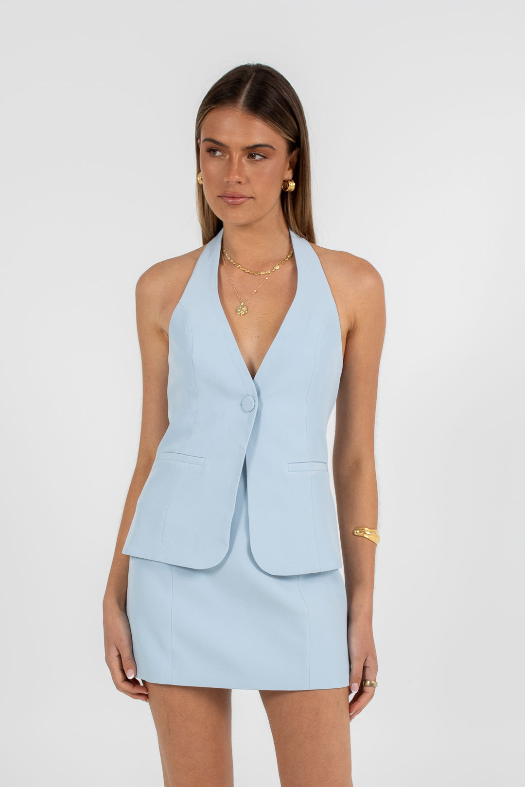 Nellie Mini Skirt Powder Blue