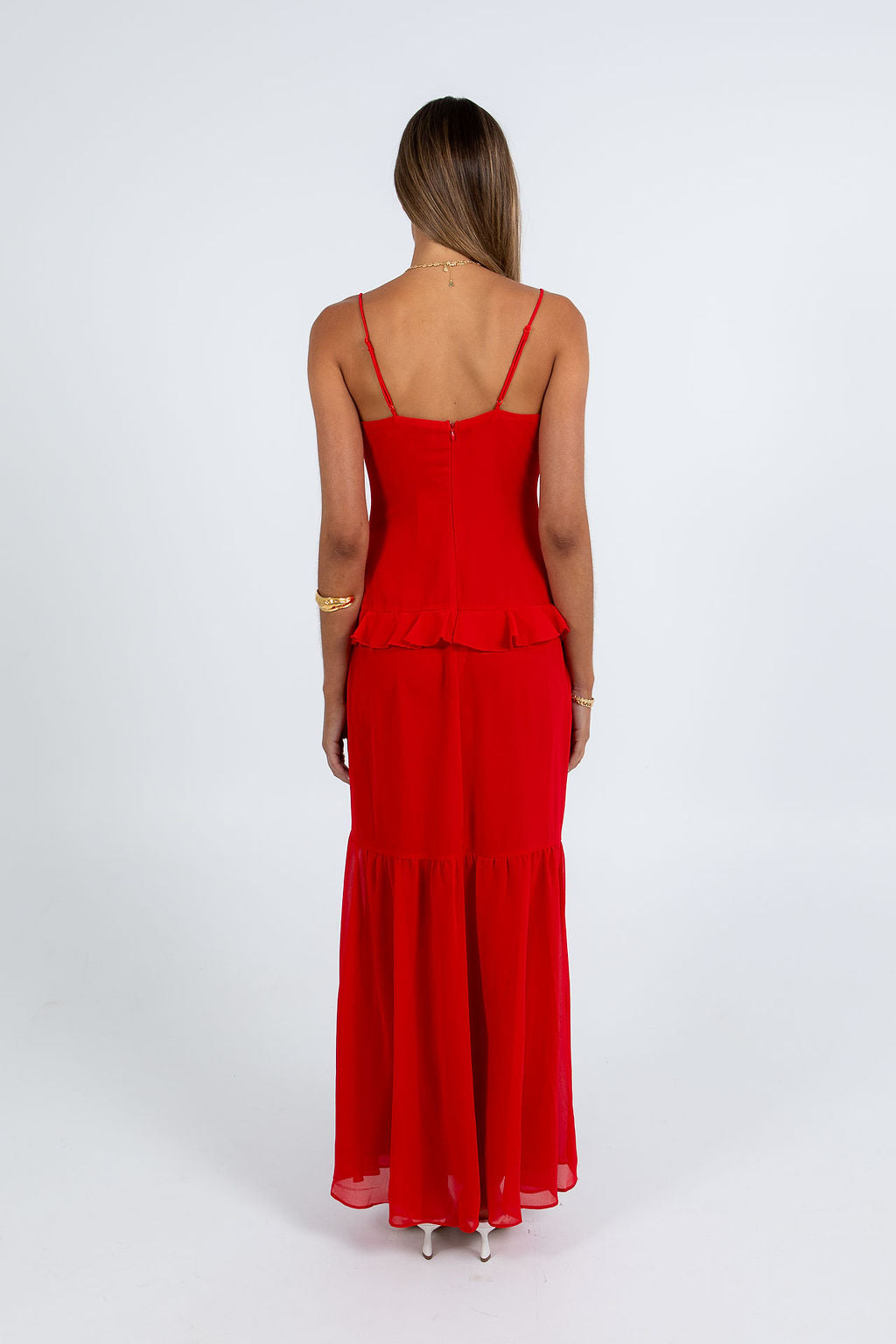 Quista Midi Dress - Red