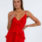 Quista Midi Dress - Red