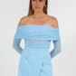 LAUNCHING 28.10 - Plyrie Off-the-shoulder Top - Sky Blue Mesh