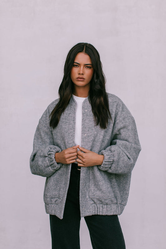 Tully Bomber Jacket - Grey