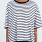 Kell Tee - White/Black Stripe