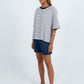 Kell Tee - White/Black Stripe