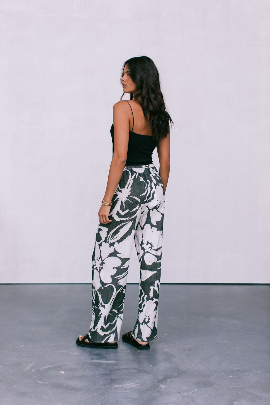 Cenere Pant - Natural/Charcoal Floral