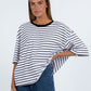 Kell Tee - White/Black Stripe