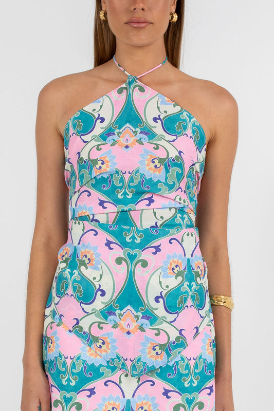 Xyra Scarf Top - Charm Print