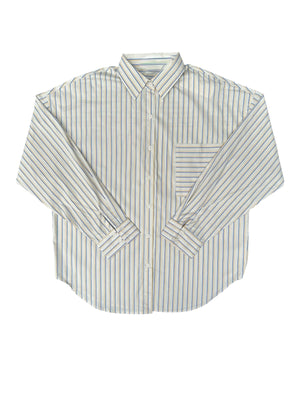 Declan Oversized Shirt - Blue/Mustard Stripe