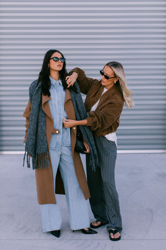 Diego Bomber Jacket - Tan Suede Look