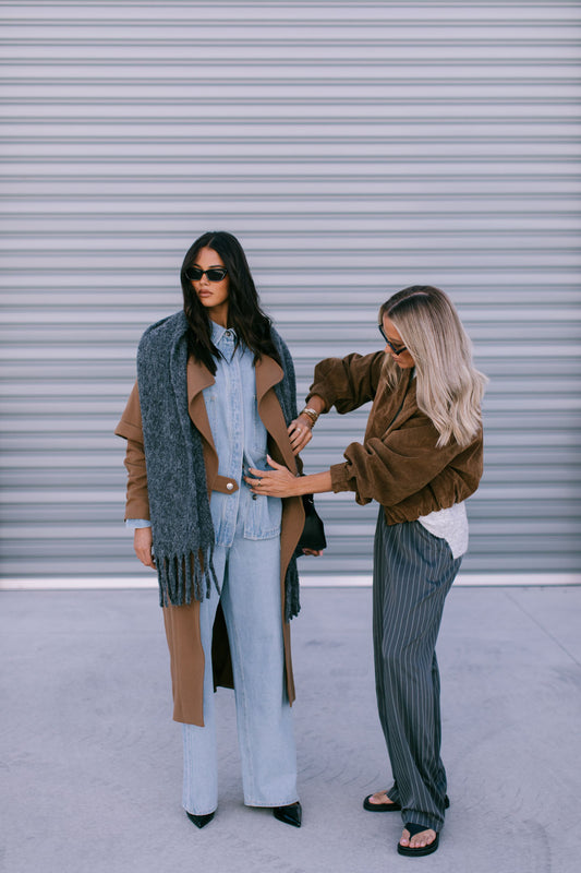 Diego Bomber Jacket - Tan Suede Look