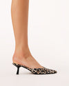 Adele Mule Heels - Leopard Satin