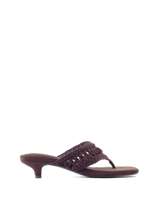 Cannes Thong Heel - Chocolate Suede