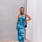 PRE ORDER MARCH - Denise Dress - Blue Abstract