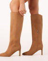 Antoinette Knee-high Boots - Tan Suede