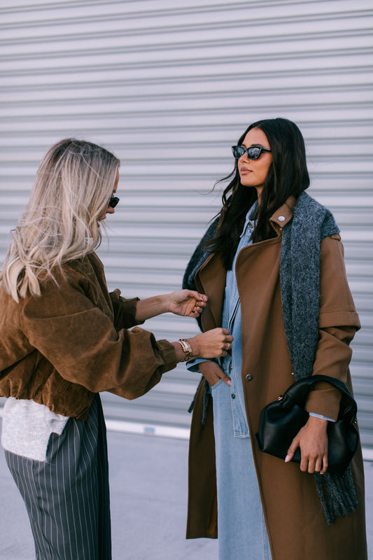 Diego Bomber Jacket - Tan Suede Look