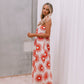PRE ORDER MARCH - Xues Dress - Beige/Red Sun Print