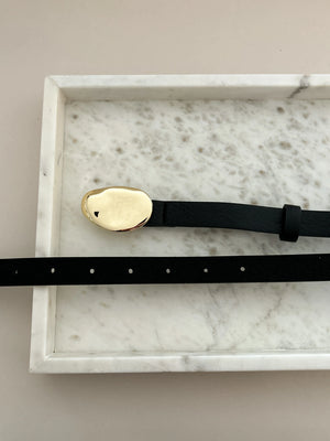 Kayla Pebble Stud Belt - Black / Gold