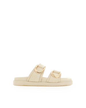 Areli Slides - Cream Raffia