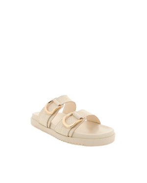 Areli Slides - Cream Raffia