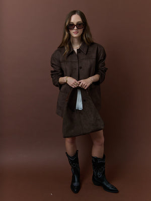 Kenny Suede Hobo Handbag - Brown