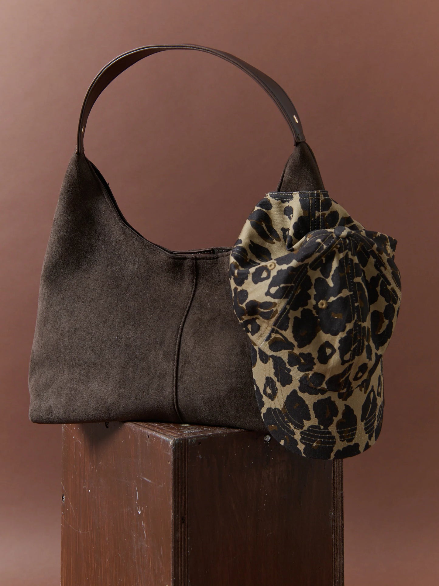 Kenny Suede Hobo Handbag - Brown