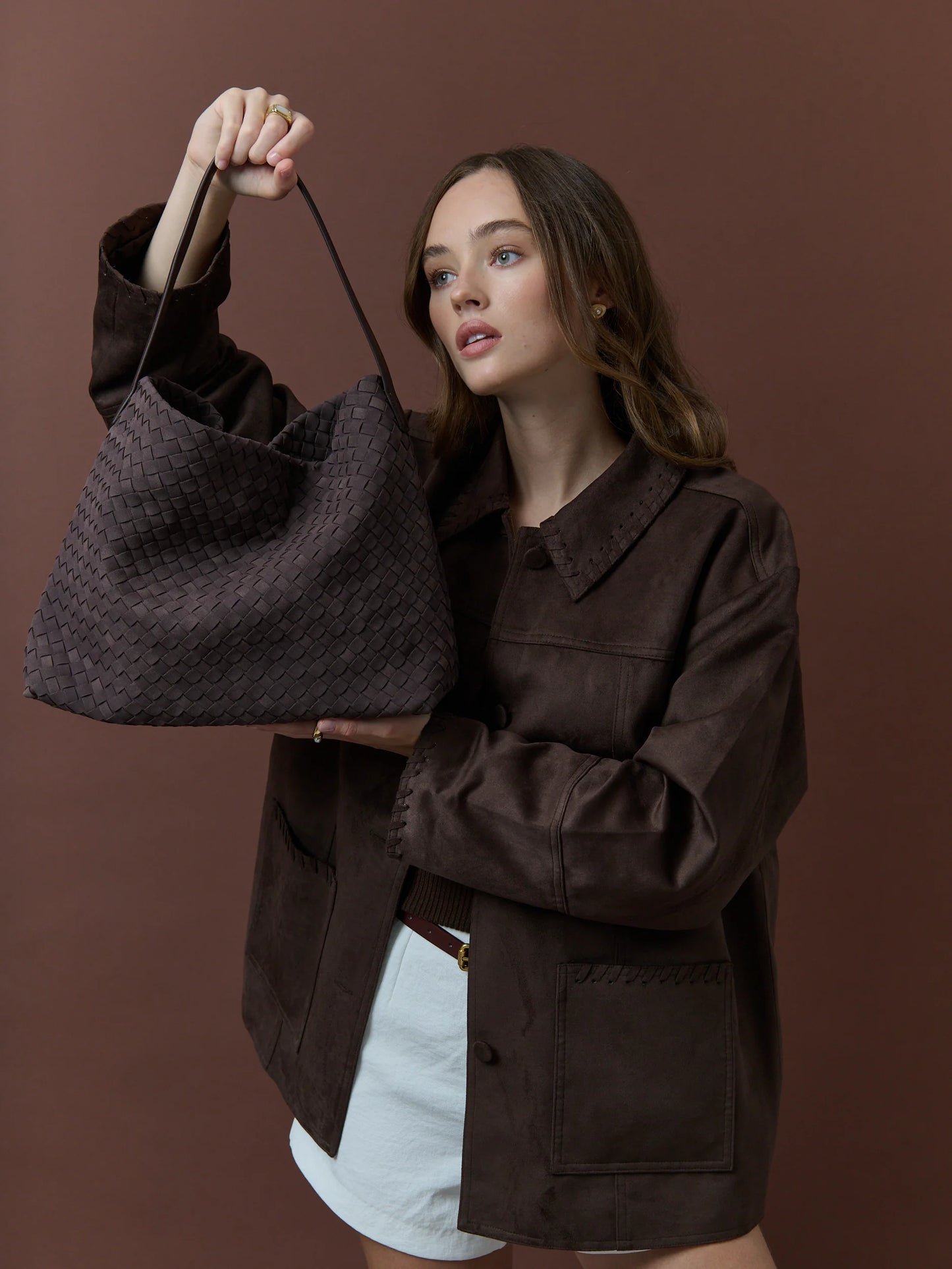 Calla Woven Bag - Brown
