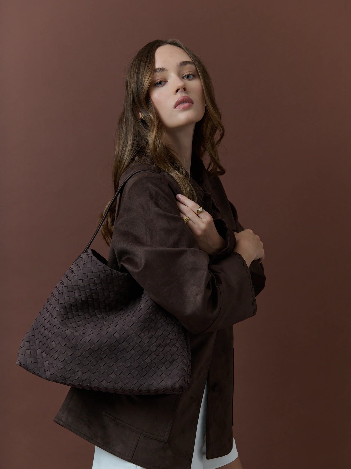 Calla Woven Bag - Brown