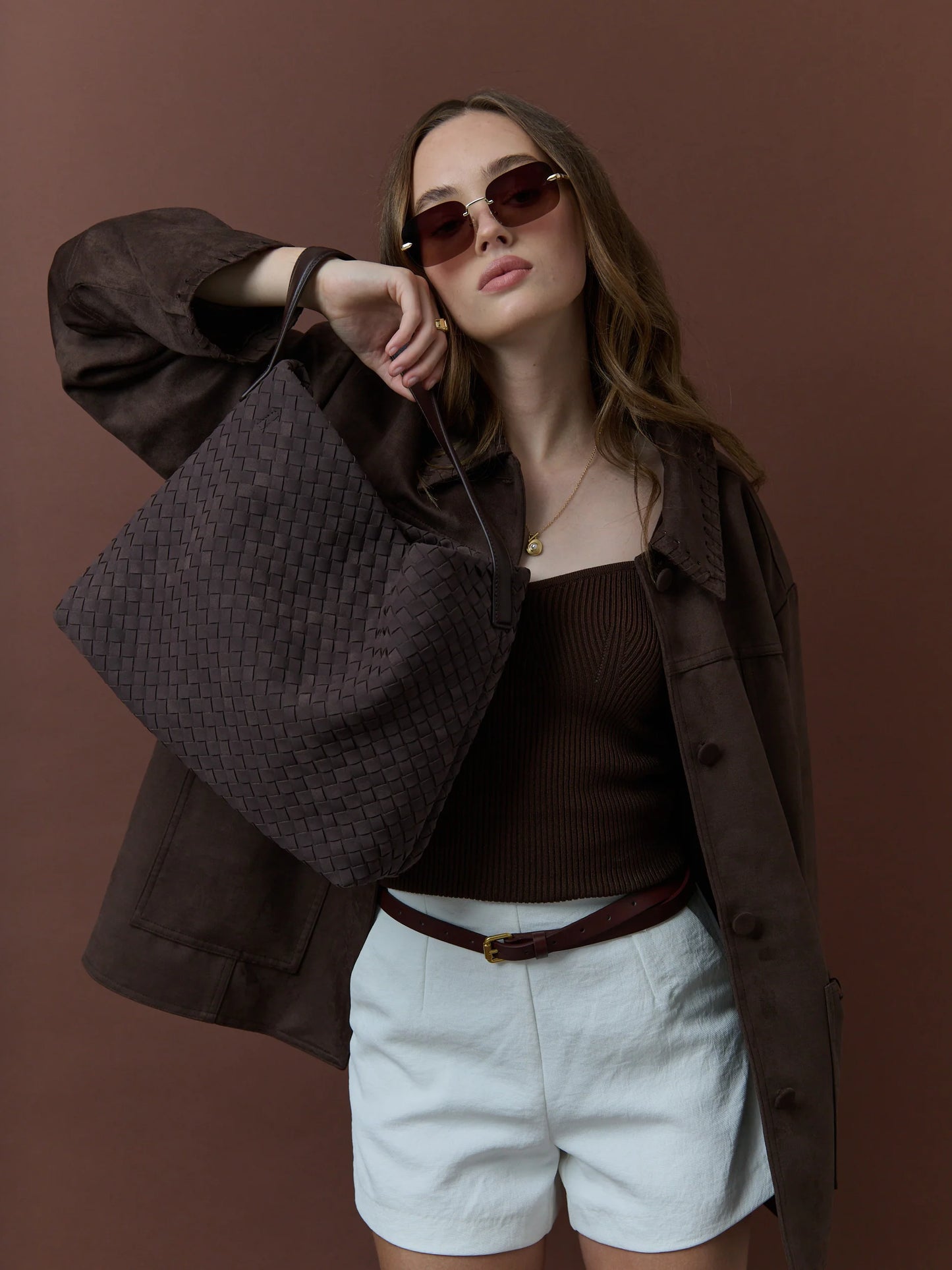 Calla Woven Bag - Brown