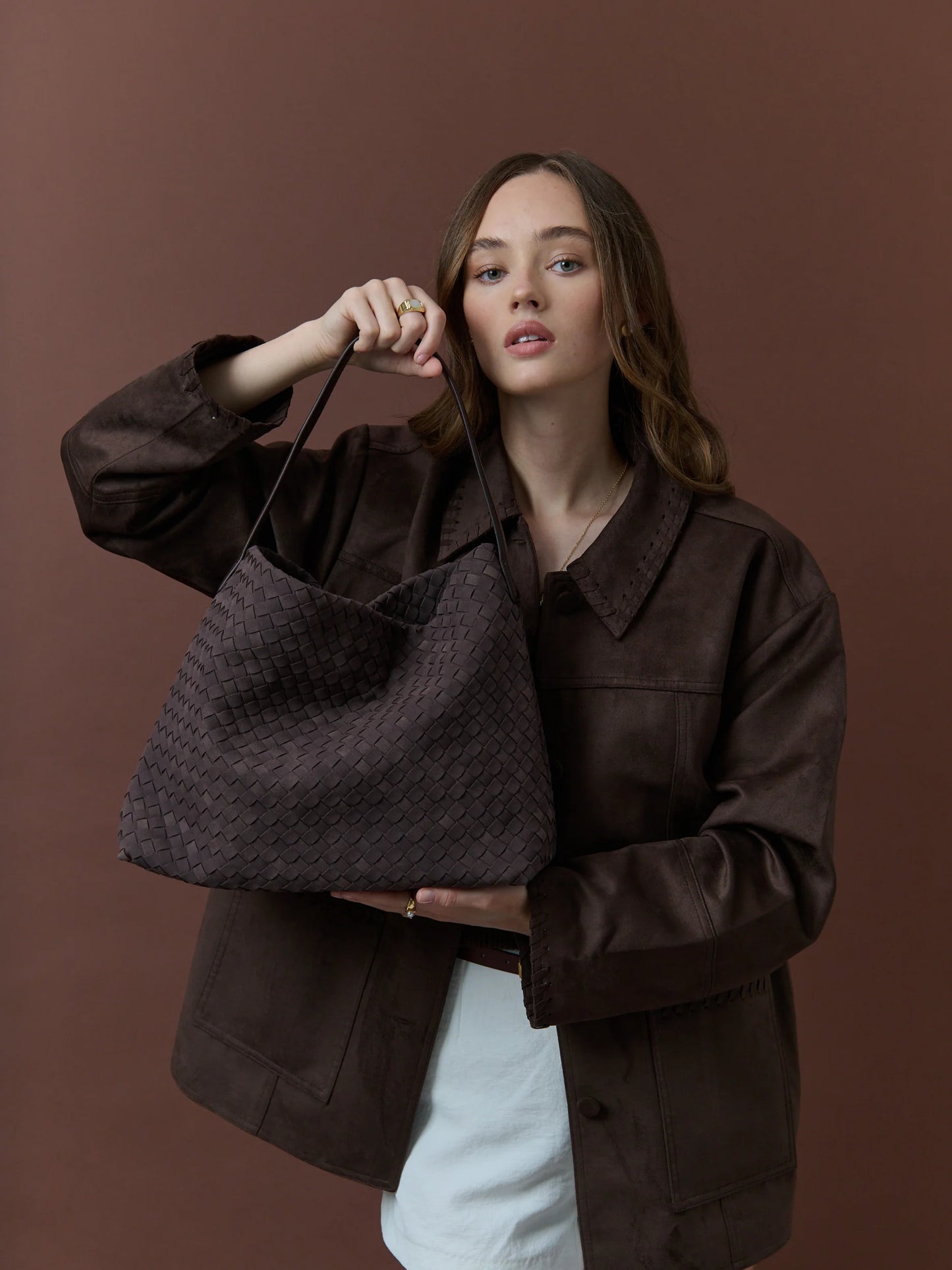 Calla Woven Bag - Brown