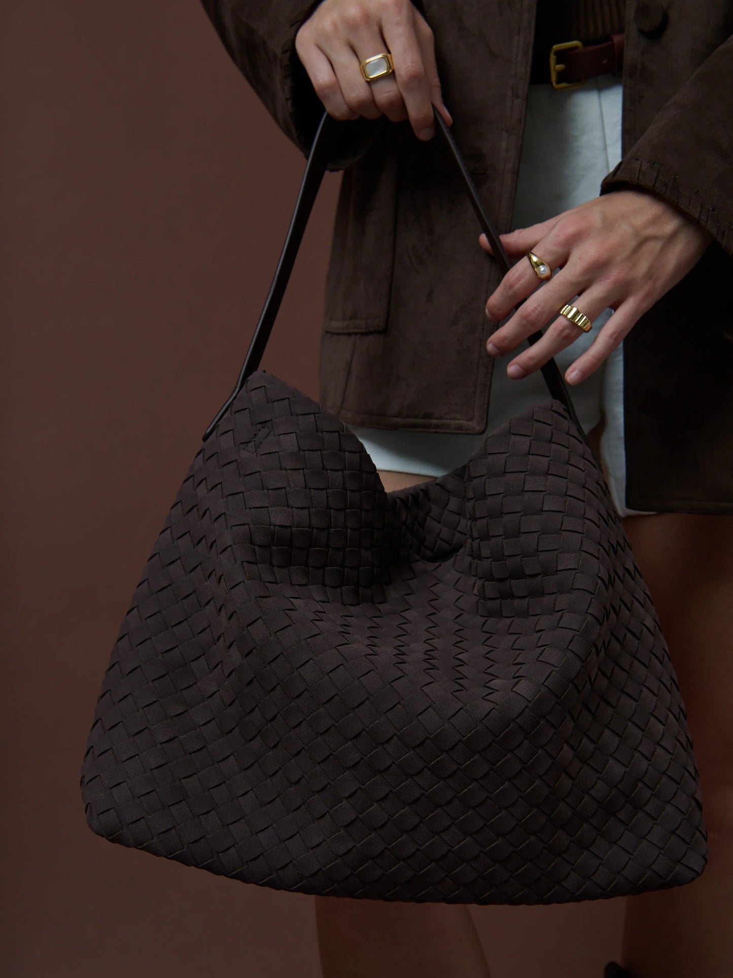 Calla Woven Bag - Brown