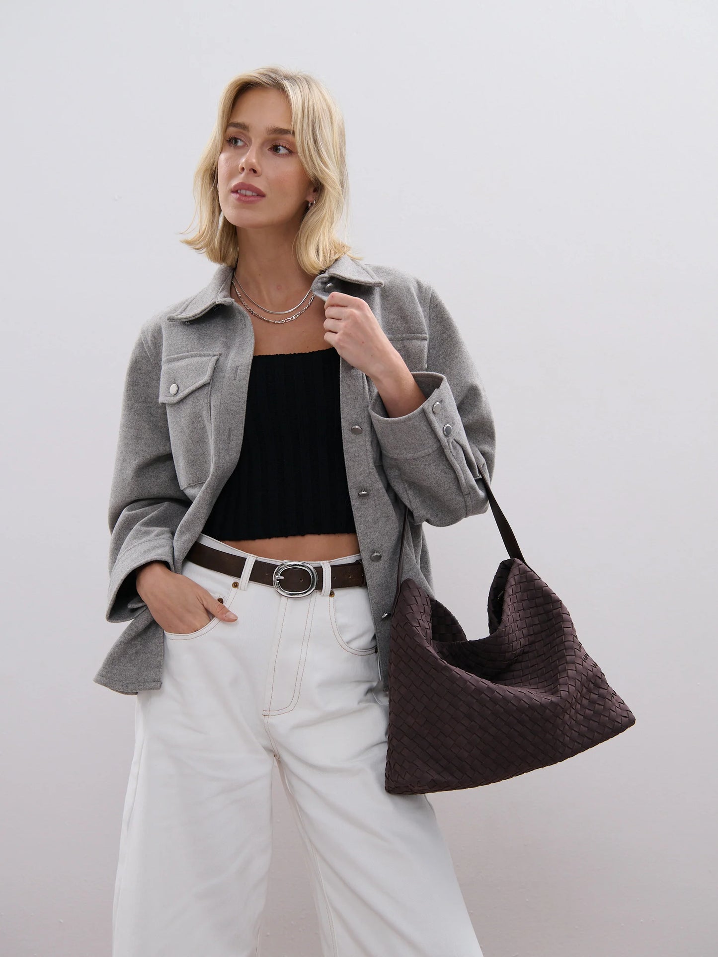 Calla Woven Bag - Brown
