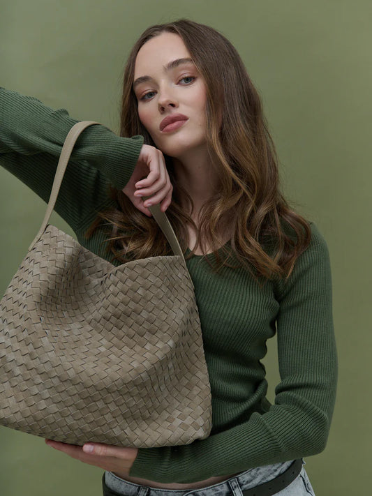 Calla Woven Bag - Olive Green