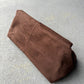 Becca Clutch Bag - Chocolate Brown Suede Look