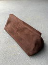 Becca Clutch Bag - Chocolate Brown Suede Look