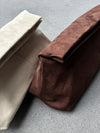 Becca Clutch Bag - Chocolate Brown Suede Look