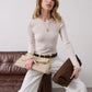 Becca Clutch Bag - Chocolate Brown Suede Look