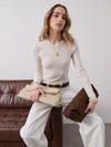 Becca Clutch Bag - Chocolate Brown Suede Look