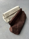 Becca Clutch Bag - Chocolate Brown Suede Look