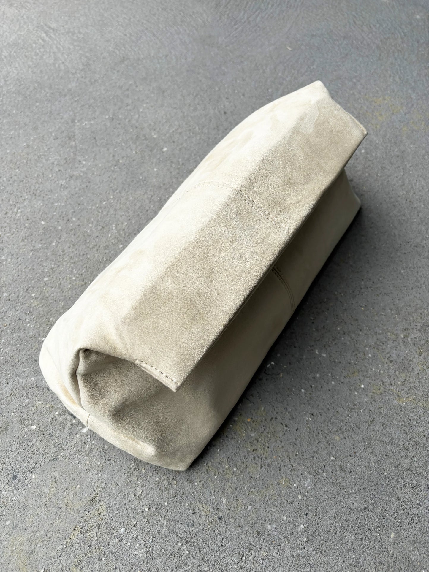 Becca Clutch Bag - Beige Suede Look