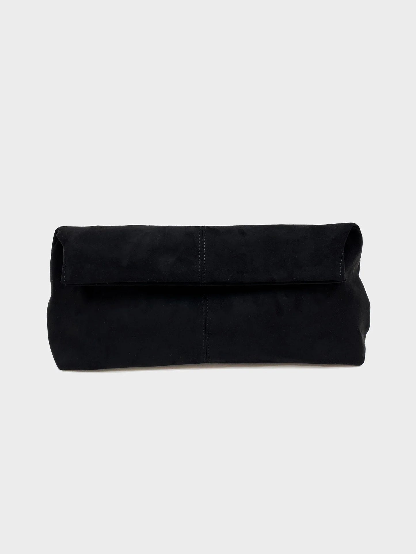 Becca Clutch Bag - Black Suede Look