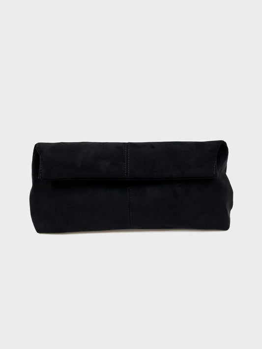 Becca Clutch Bag - Black Suede Look