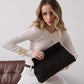 Becca Clutch Bag - Black Suede Look