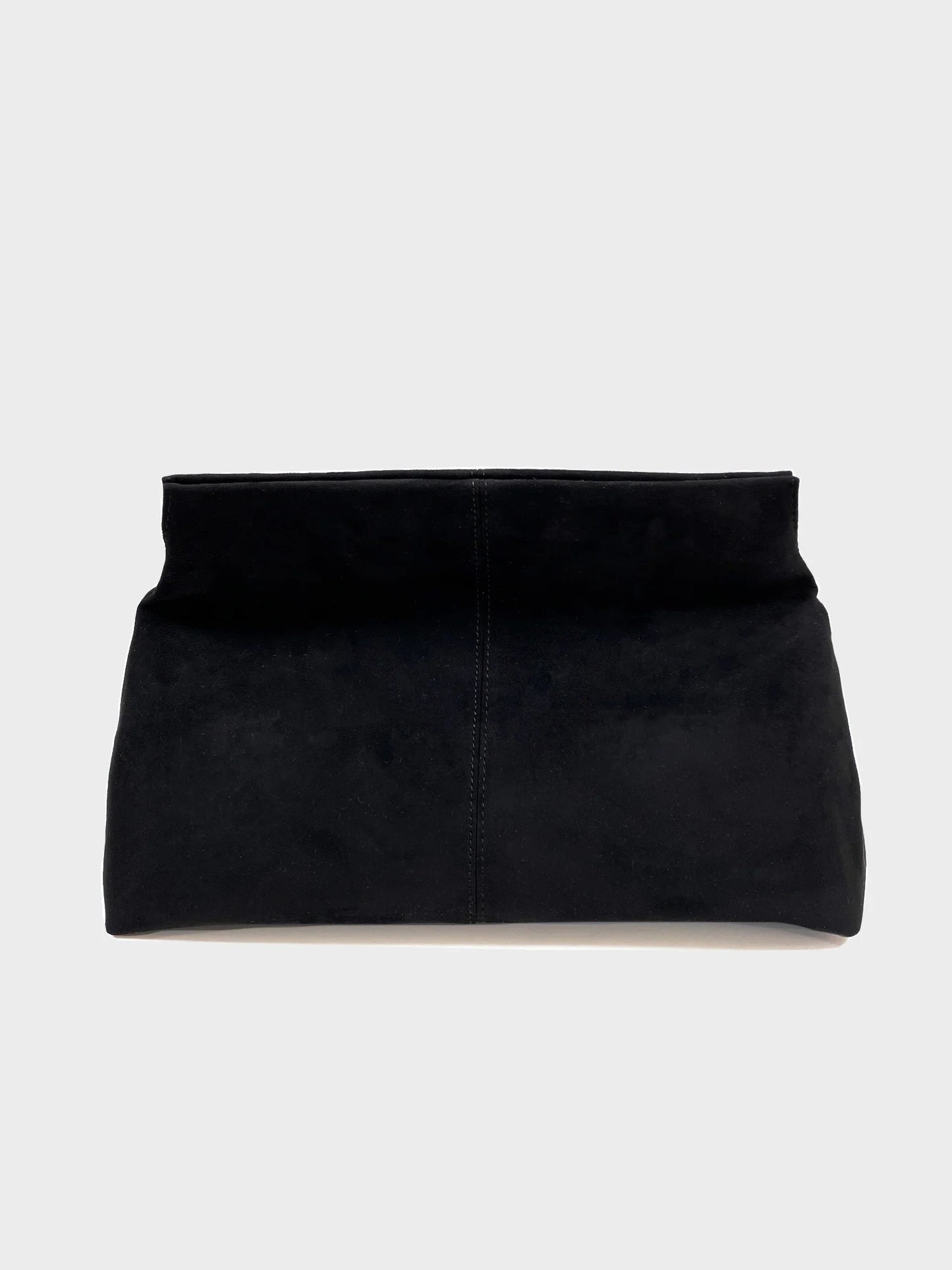 Becca Clutch Bag - Black Suede Look