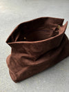 Becca Clutch Bag - Chocolate Brown Suede Look