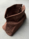 Becca Clutch Bag - Chocolate Brown Suede Look