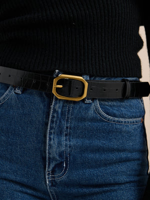 Max Belt - Black/Gold Geometric