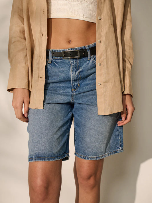 Pete Skinny Belt - Black/Silver