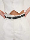 Arlowe Skinny Belt - Black/Silver